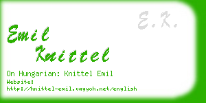 emil knittel business card